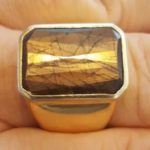 Gold Sheen sapphire mens ring