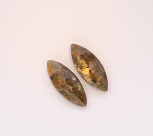 Gold Sheen Sapphire Gemstone Matched Pair