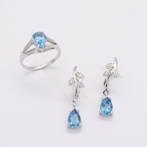 Topaz ring and earring set