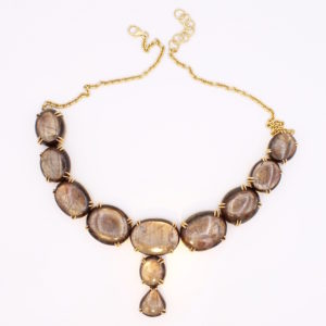 Gold Sheen Sapphire Necklace