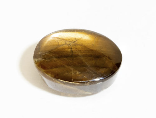 Gold sheen sapphire some reflection, with schiller visible